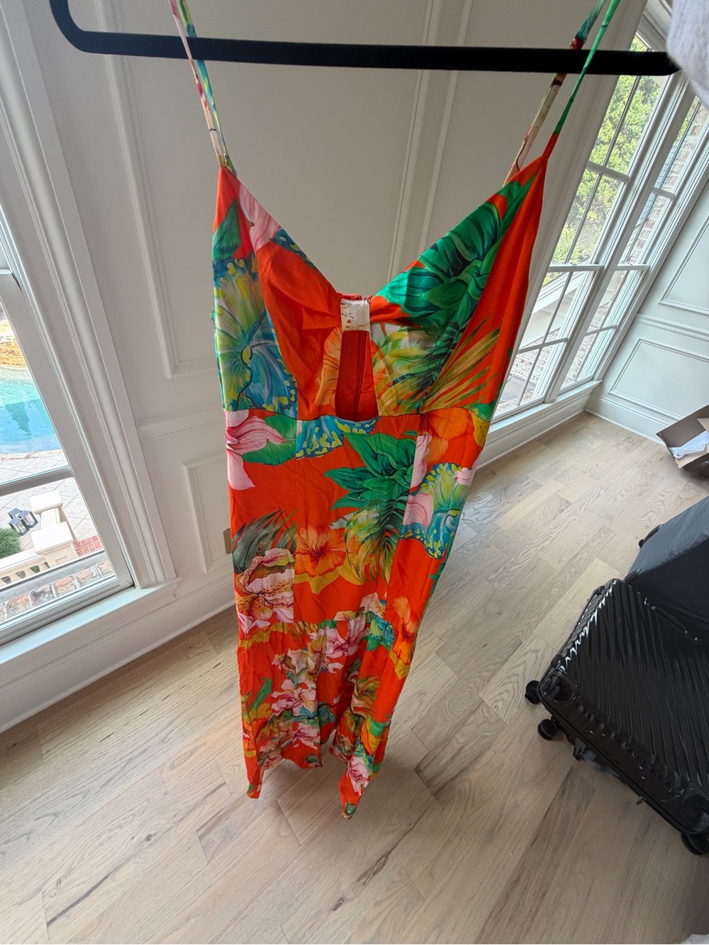 Marciano Vibrant Orange Tropical Floral One-Piece